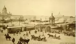 Трамвайная линия через Николаевский мост, 1902 г.