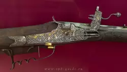 Колёсное ружье (деталь), сделано мастером Мартини в 1730-40-е в Дрездене