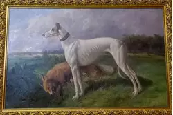 Н.Е. Сверчков «Борзая собака с лисой», 1890 г.