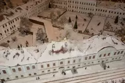 Дом в Немецкой слободе, покрытый снегом, в музее «Петровская Акватория»