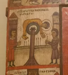 Икона «Чудо Святого Георгия о змие, с житием»
