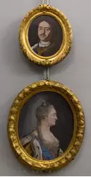 Мозаичные портреты Екатерины II и Петра I
