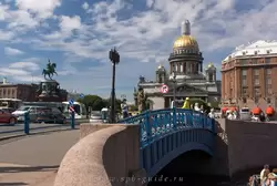 Река Мойка, Синий мост и Исаакиевская площадь