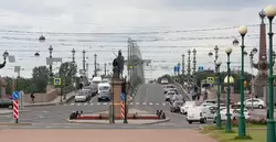 Троицкий мост и памятник А.В. Суворову, вид с Марсова поля