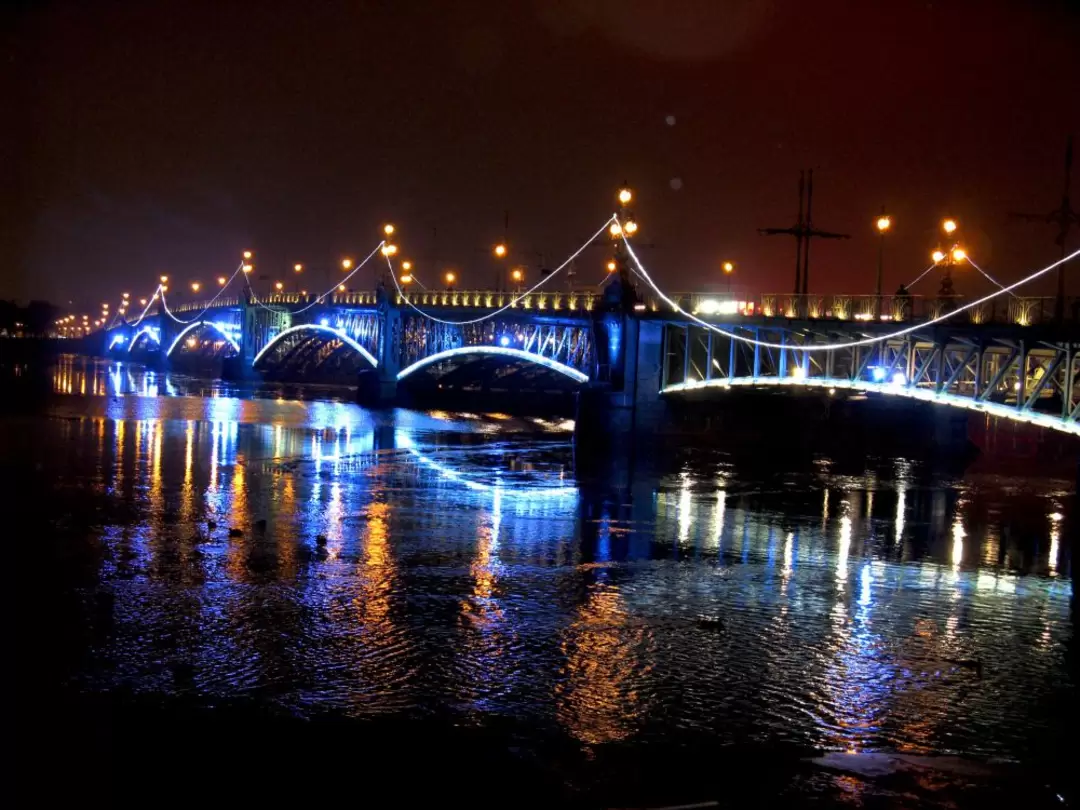 Троицкий мост ночью Троицкий мост ночью