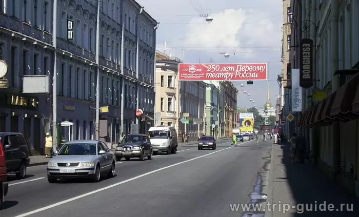 Вознесенский проспект, вид на Адмиралтейство Вознесенский проспект, вид на Адмиралтейство