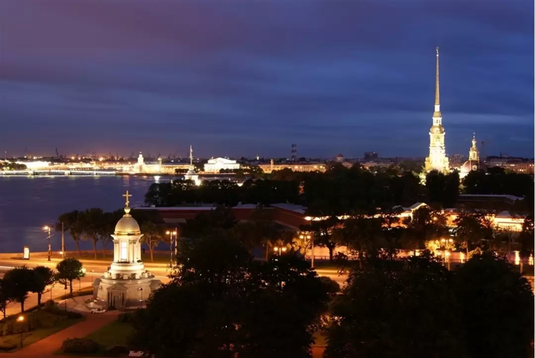 Экскурсии по крышам Санкт-Петербурга, Петропавлоская крепость ночью, вид с крыши Экскурсии по крышам Санкт-Петербурга, Петропавлоская крепость ночью, вид с крыши