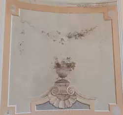 Овальный будуар — роспись стен, которую обнаружили под тканью в 1923 году