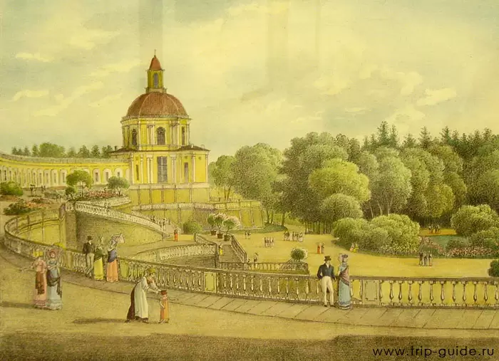 «Вид на Большой Ораниенбаумский дворец» рисунок А.Е. Мартынова, 1824 «Вид на Большой Ораниенбаумский дворец» рисунок А.Е. Мартынова, 1824