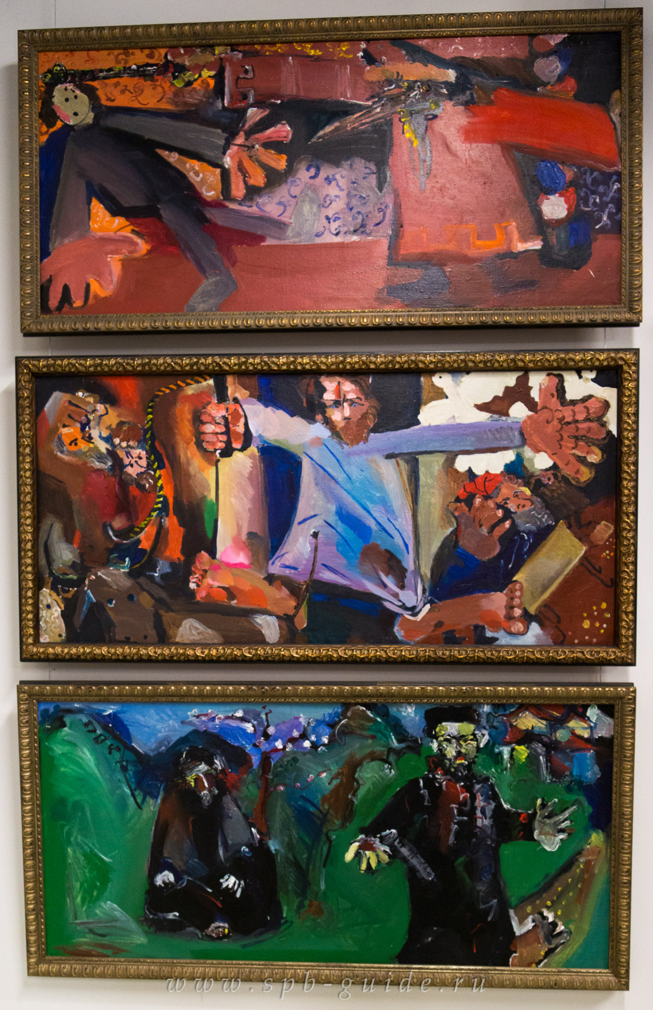 Иван Сахненко «Иван Грозный убивает сына», 2006 г., «Изгнание торгующих», 2007 г. и «Лао-цзы и Конфуций», 2006 г. Иван Сахненко «Иван Грозный убивает сына», 2006 г., «Изгнание торгующих», 2007 г. и «Лао-цзы и Конфуций», 2006 г.