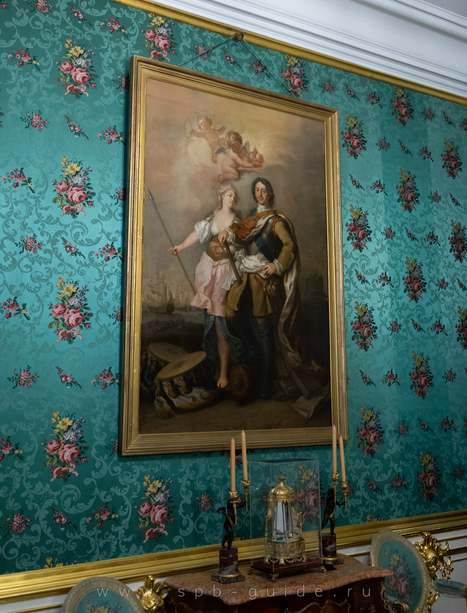 Картина, изображающая Петра I с богиней мудрости Минервой, художник Якопо Амигони, Штандартная Картина, изображающая Петра I с богиней мудрости Минервой, художник Якопо Амигони, Штандартная