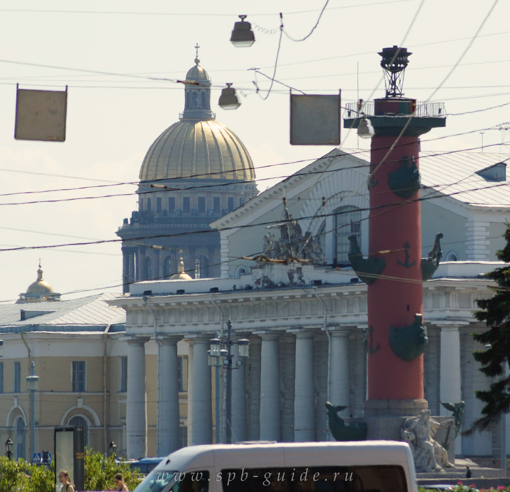 Исаакий, Ростральная колонна и Биржа Исаакий, Ростральная колонна и Биржа