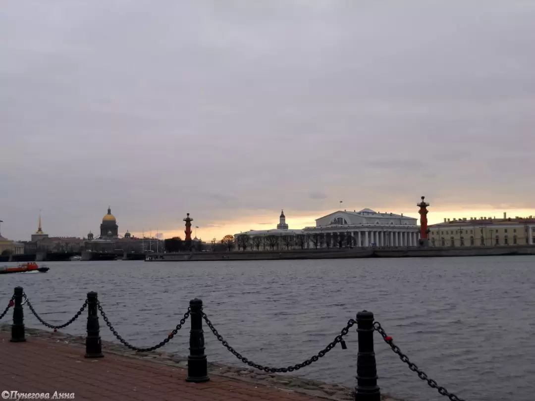 Стрелка Васильевского острова, закат