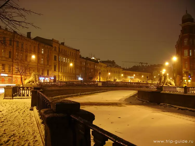 Львиный мостик ночью Львиный мостик ночью