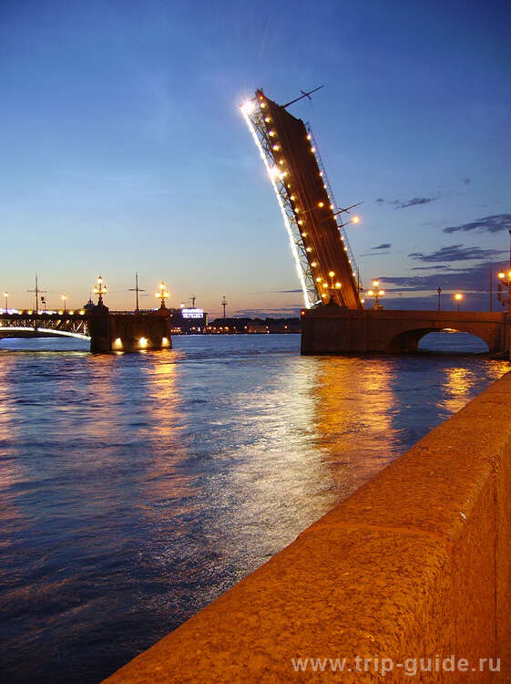 Троицкий мост в санкт петербурге ночью