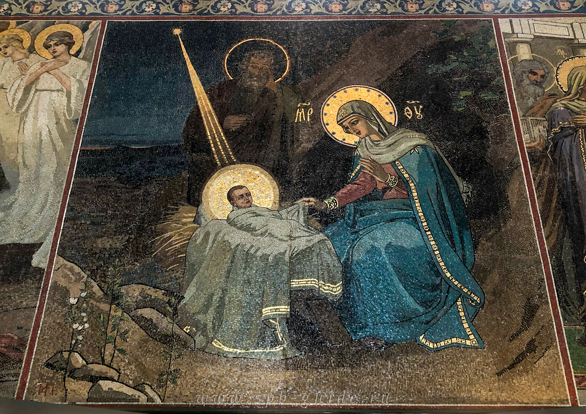 «Рождество Христово» мозаика по оригиналу И.Ф. Порфирова на южной стене «Рождество Христово» мозаика по оригиналу И.Ф. Порфирова на южной стене
