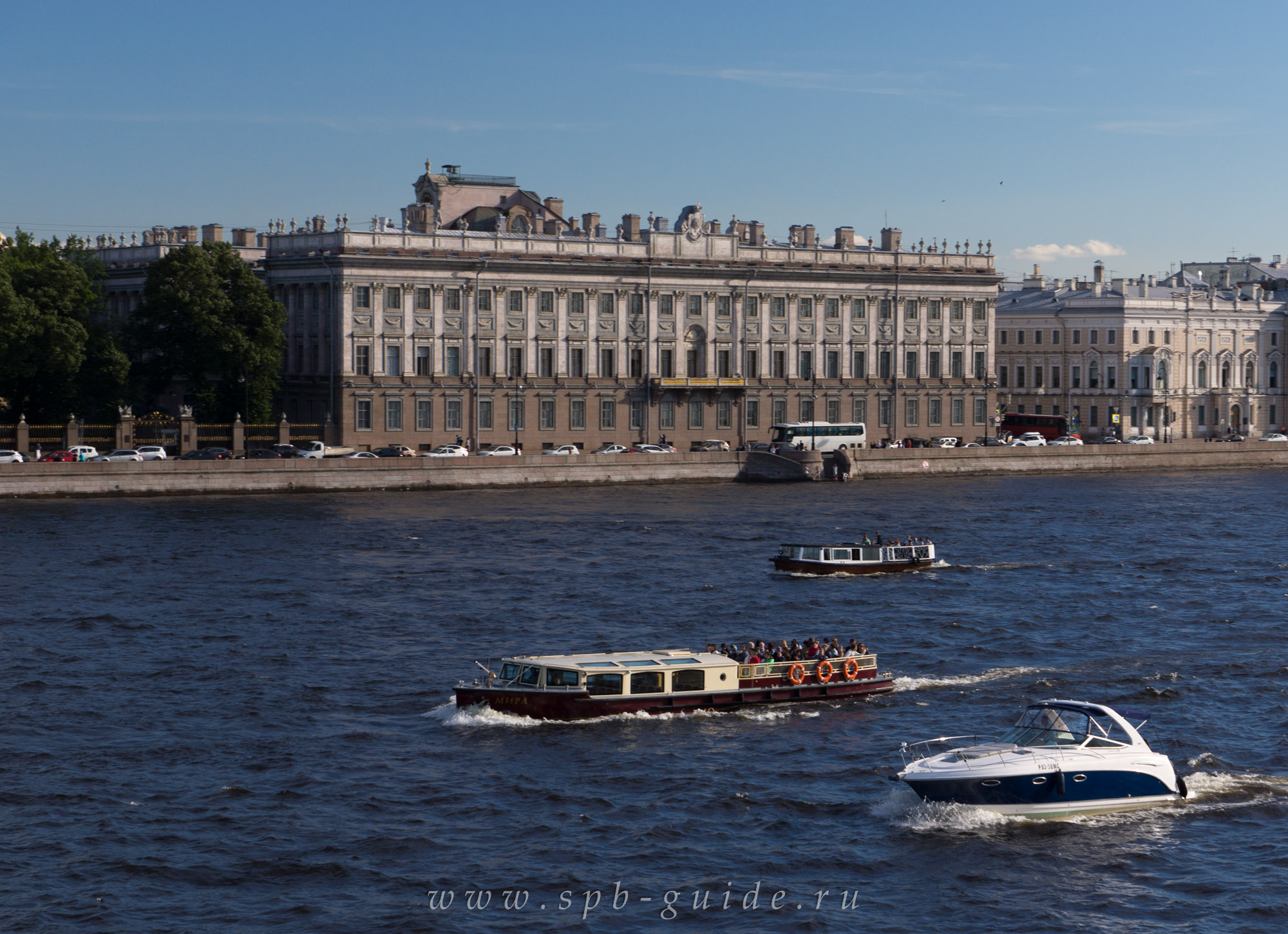 Мраморный дворец, вид с Троицкого моста Мраморный дворец, вид с Троицкого моста