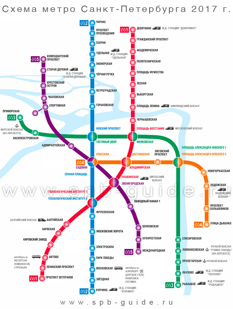 санкт-петербург схема метро 2016