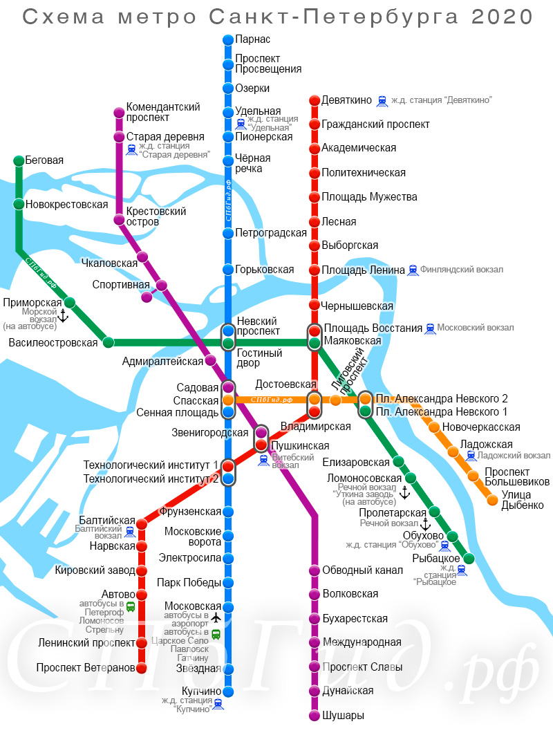 Карта метро санкт санкт-петербурга